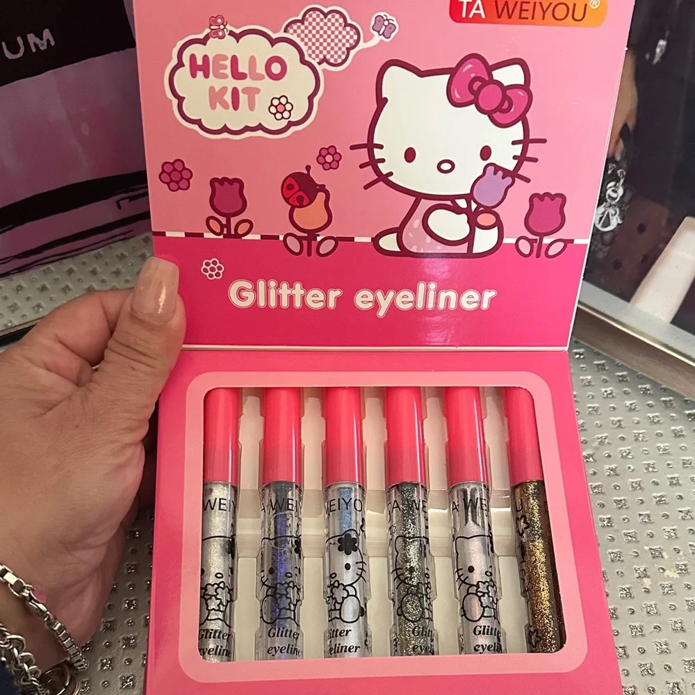 Hellow Kit Glitter Eyeliner Set - Pink and Purple NIB